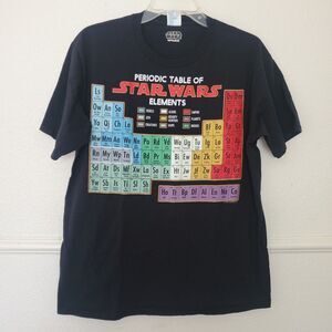 Star Wars Periodic Table of Elements T-Shirt Black Size Large Port & Company